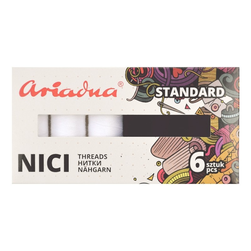 Zestaw Standard White&Black, Talia 120/200m, 6 kol. (biało-czarny)