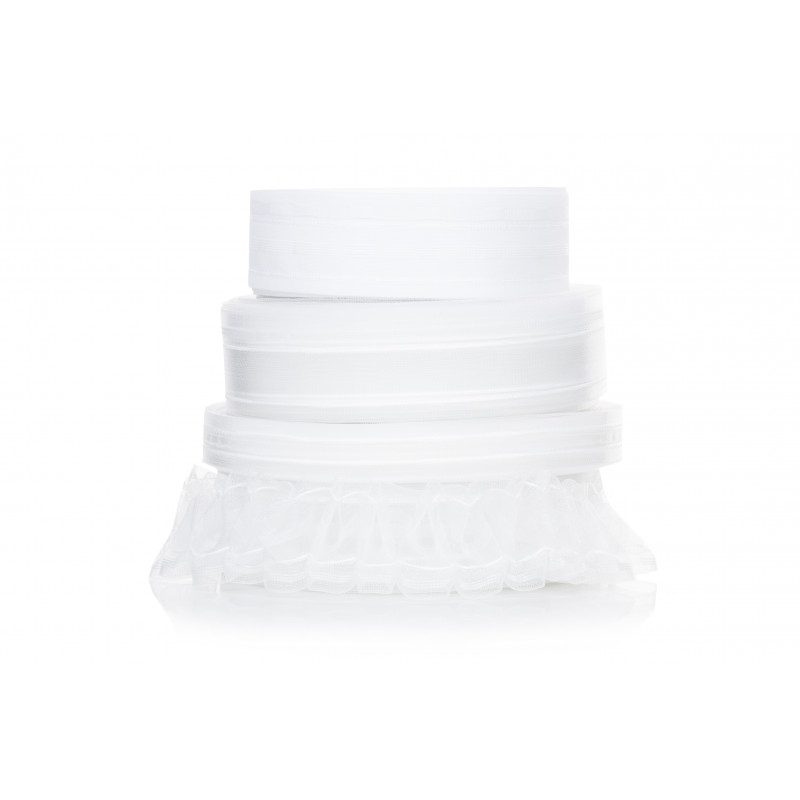 Taśma poliestrowa biała "PODWÓJNA FAŁDA", szer. 50 mm, FP050-22-3C3-0120