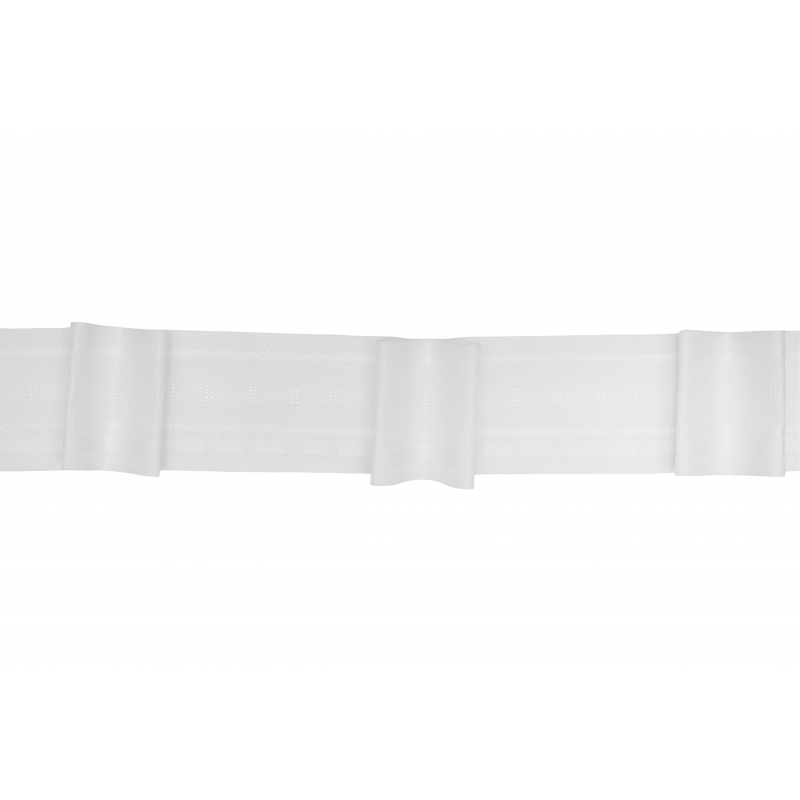 Taśma poliestrowa biała "PODWÓJNA FAŁDA", szer. 50 mm, FP050-22-3C3-0120