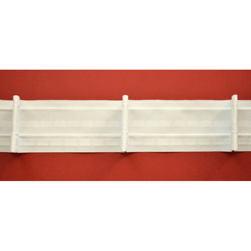 Taśma poliestrowa biała "POJEDYNCZA FAŁDA", szer. 25 mm, FP025-1Z-3C3