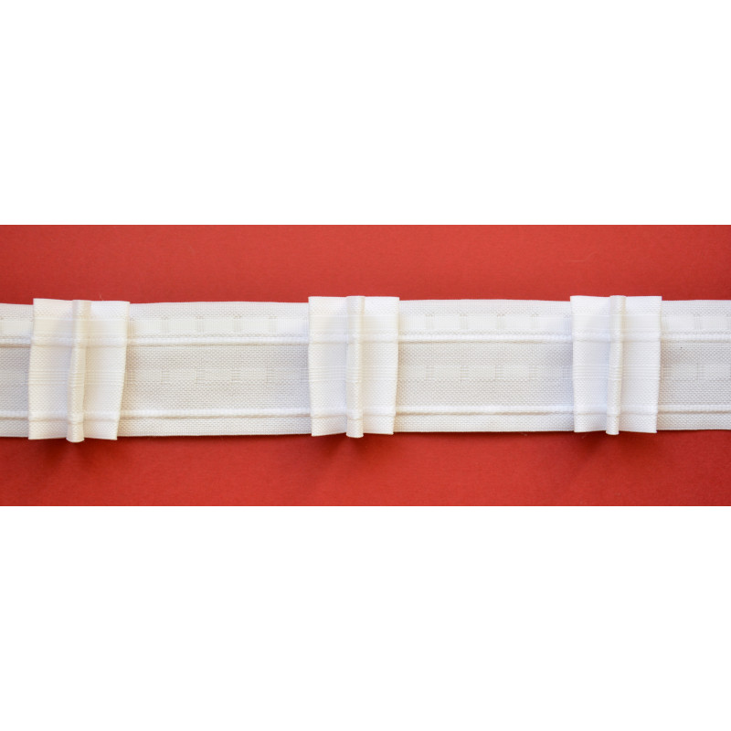 Taśma poliestrowa biała "POTRÓJNA FAŁDA", szer. 50 mm, FP050-23-3C3