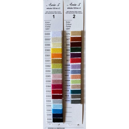 Katalog kolorów nici Aria