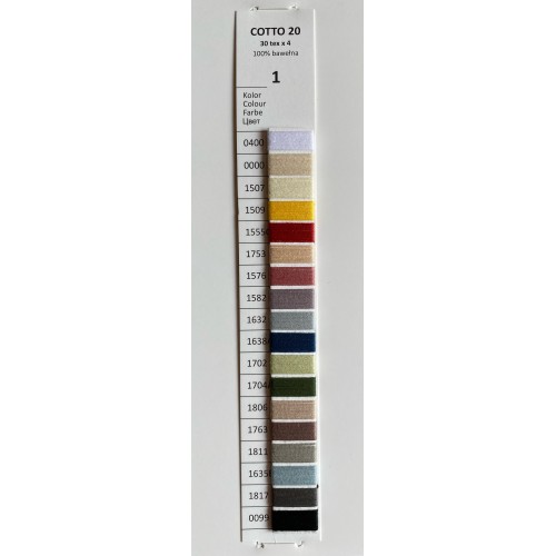 Katalog kolorów nici Cotto 20