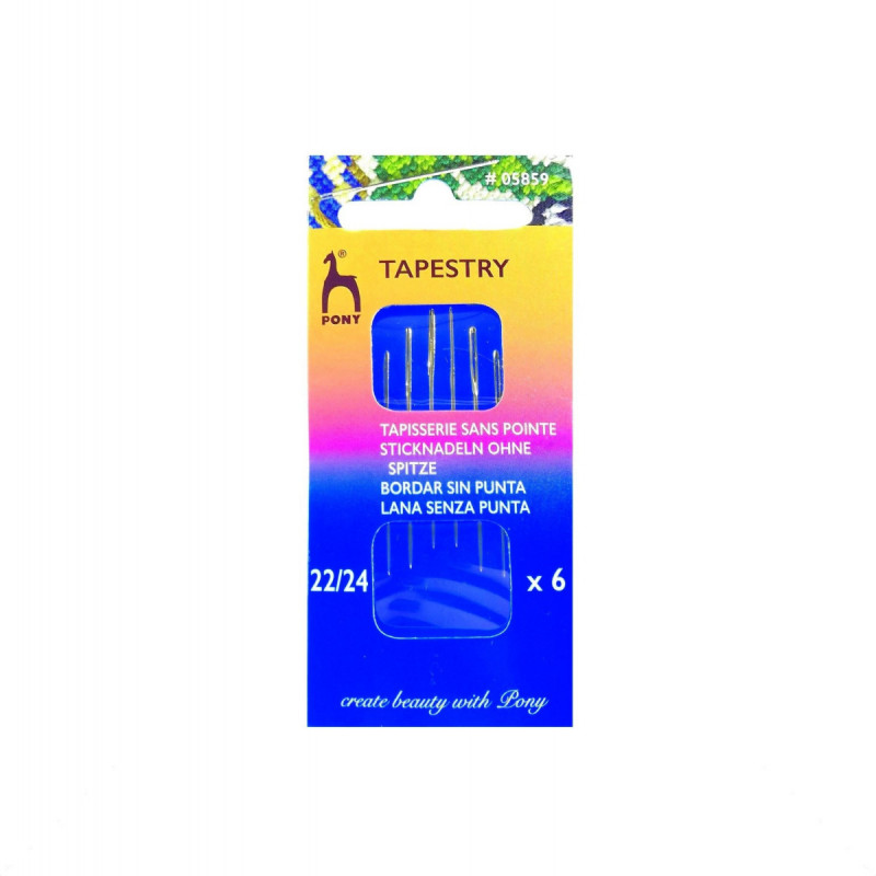Igły ręczne do haftu bez czubka PONY - rozm.22-24- pozłacane - 6szt./opak.