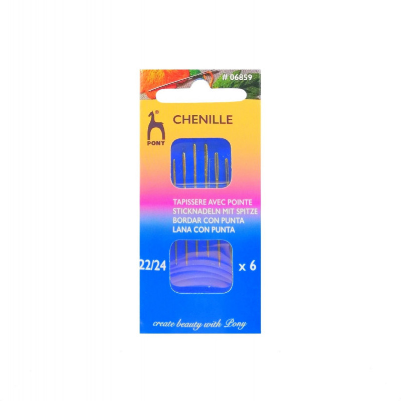 Igły ręczne do haftu z czubkiem PONY - rozm.22-24- pozłacane - 6szt./opak.