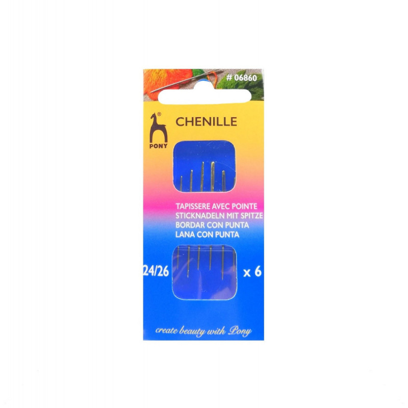 Igły ręczne do haftu z czubkiem PONY - rozm.24-26- pozłacane - 6szt./opak.