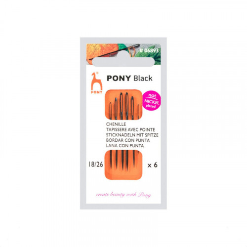 Igły ręczne do haftu z czubkiem PONY - BLACK - rozm.18/26...