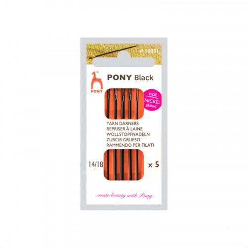 Igły ręczne do wełny PONY - BLACK - rozm.14/18  5szt./opak.
