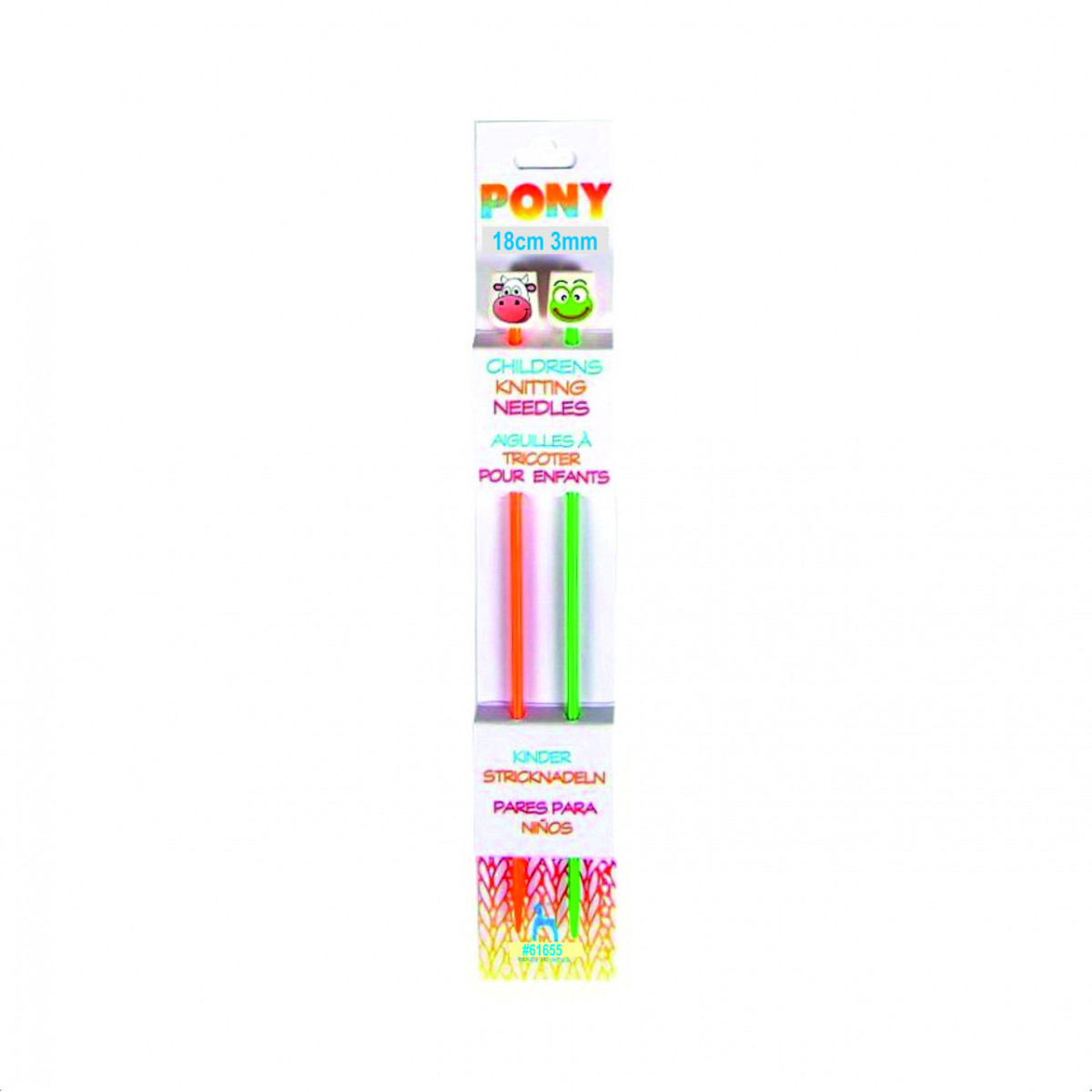 Druty proste plastikowe dla dzieci PONY - 3,00 mm x 18 cm /03- para/opak.